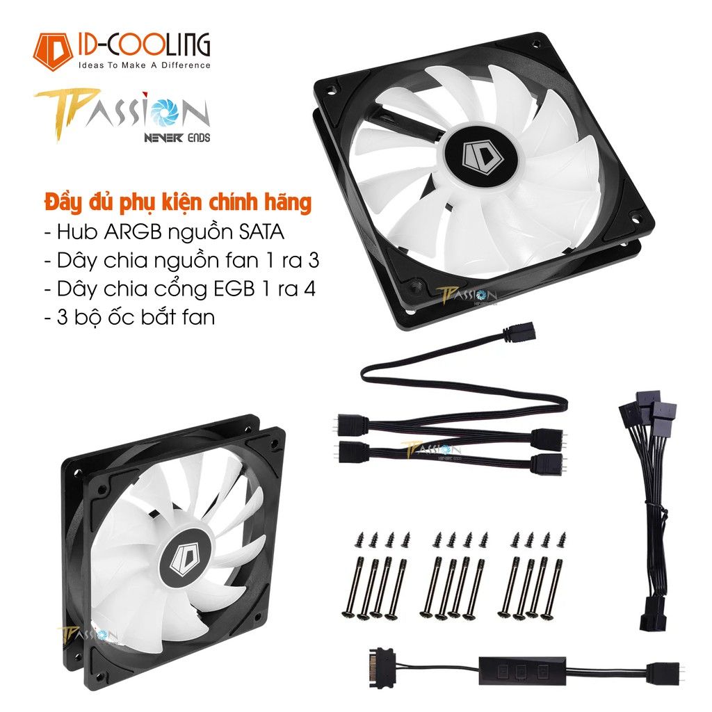 Bộ kit 3 quạt Fan Case ID-Cooling XF-12025 TRIO LED ARGB