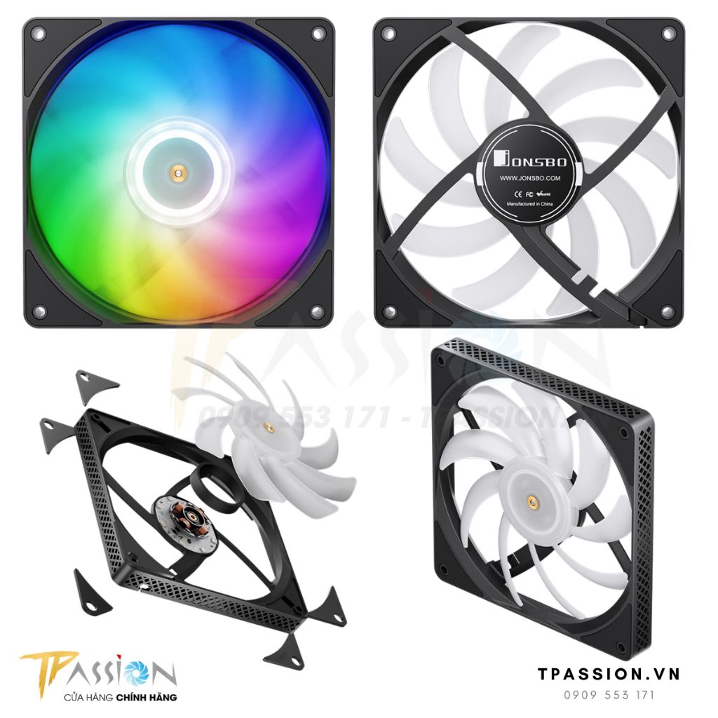 Quạt Fan Case 14cm JONSBO HF 1415 ARGB SLIM FAN | WHITE