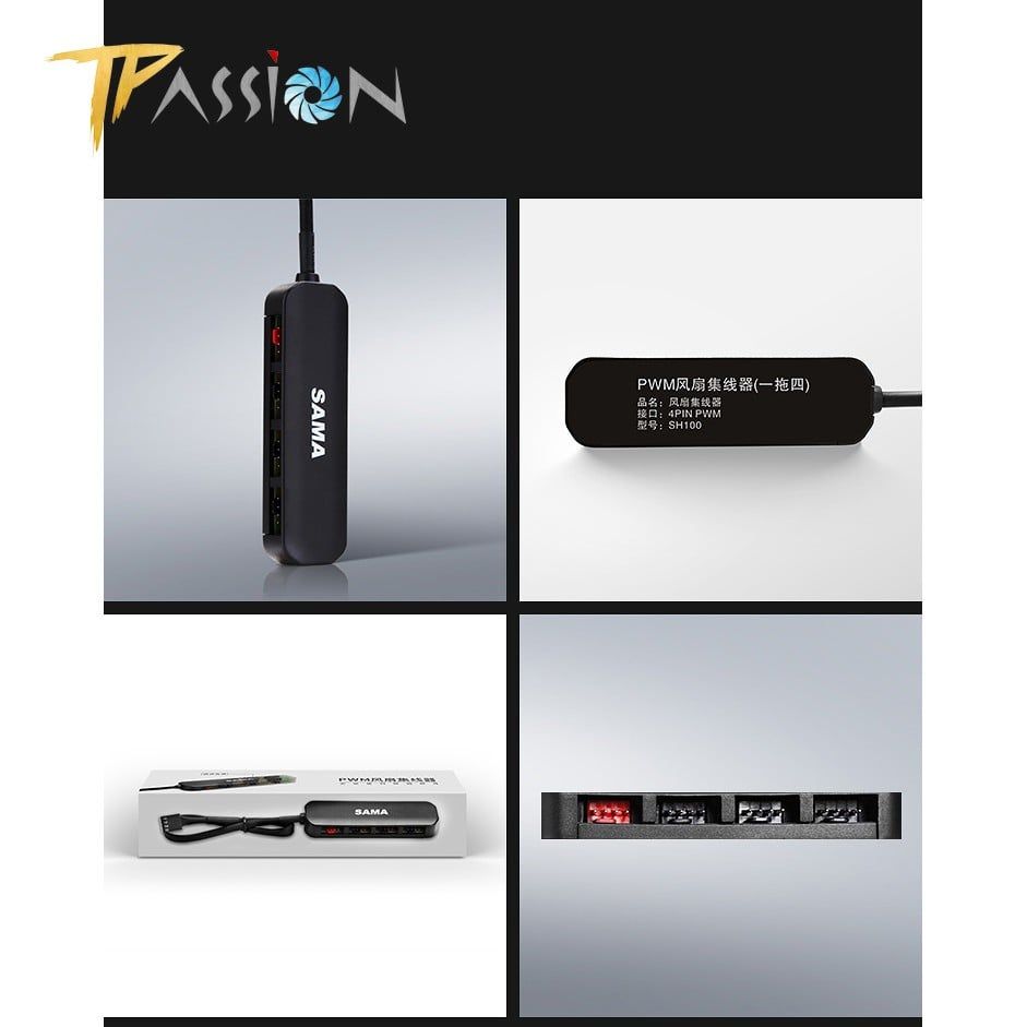Fan hub PWM 1 ra 4 cổng Sama SH100