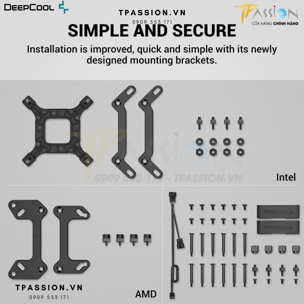Tản nhiệt nước AIO CPU DEEPCOOL LT520 / LT720 BLACK / WHITE - Chính hãng BH 3 NĂM, PWM, bơm vô cực LED ARGB 5V
