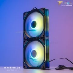 Quạt tản nhiệt 12cm Jungle Leopard Interstellar Block Fan case - Ghép nối, Led ARGB 5V gương vô cực Infinity , PWM