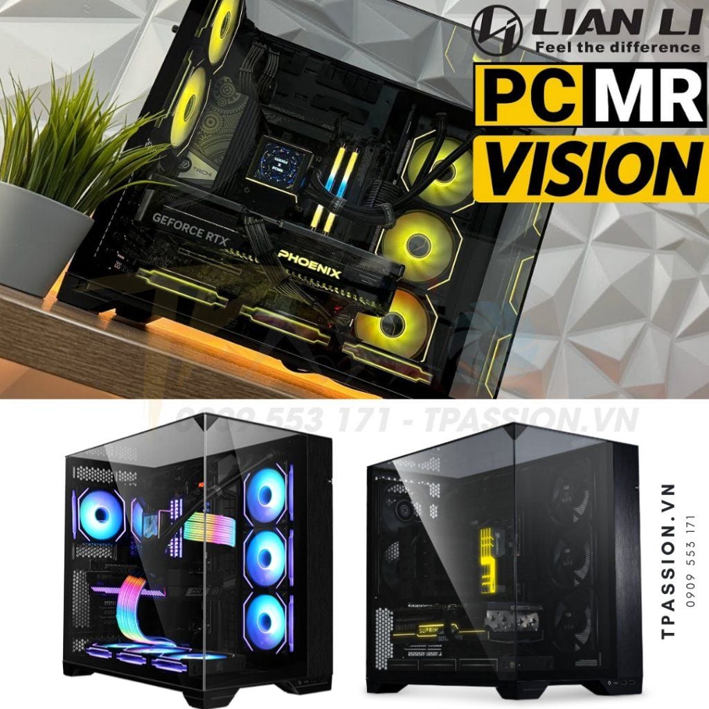 Vỏ case máy tính Lian Li O11 VISION Black / White / Chrome - Case gương paranoma trong suốt - Chính hãng