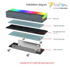 Tản nhiệt ổ cứng SSD M2 Coolmoon CM-M73S LED ARGB 5V