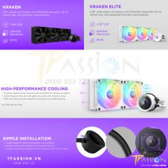 Tản nhiệt nước AIO CPU NZXT KRAKEN ELITE 360 RGB / 360 RGB (Black / White)  - Chính hãng BH 6 năm