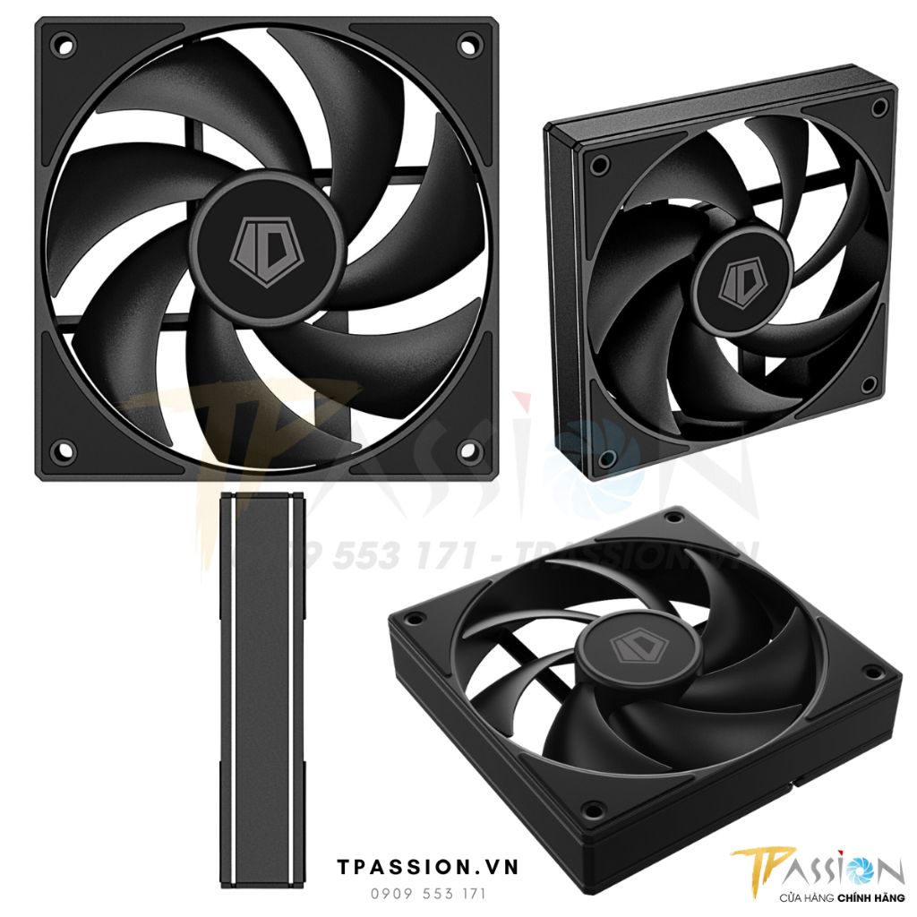 Quạt fan case 12cm ID-COOLING AF-125-K / AF-125-W (Tốc độ 2000RPM/ PWM PST)