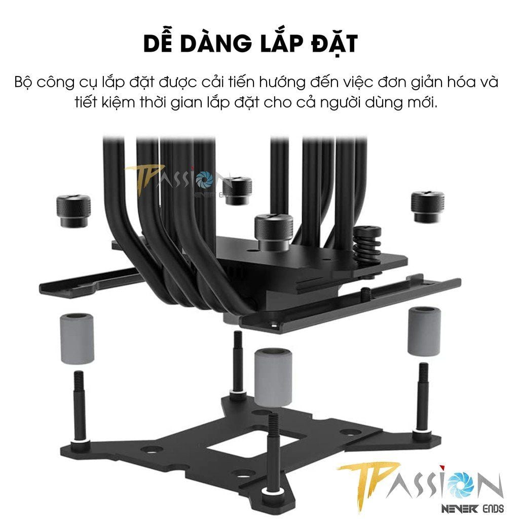 Tản nhiệt khí CPU ID-Cooling SE-225-XT BLACK V2 - 2 Fan PWM, 5 ống đồng