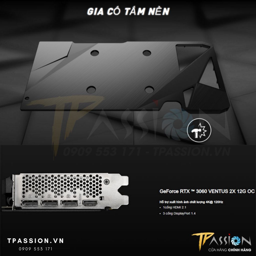 VGA Card màn hình MSI RTX 3060 12GB GDDR6 VENTUS 2X OC - Chính hãng BH 36 tháng, GPU