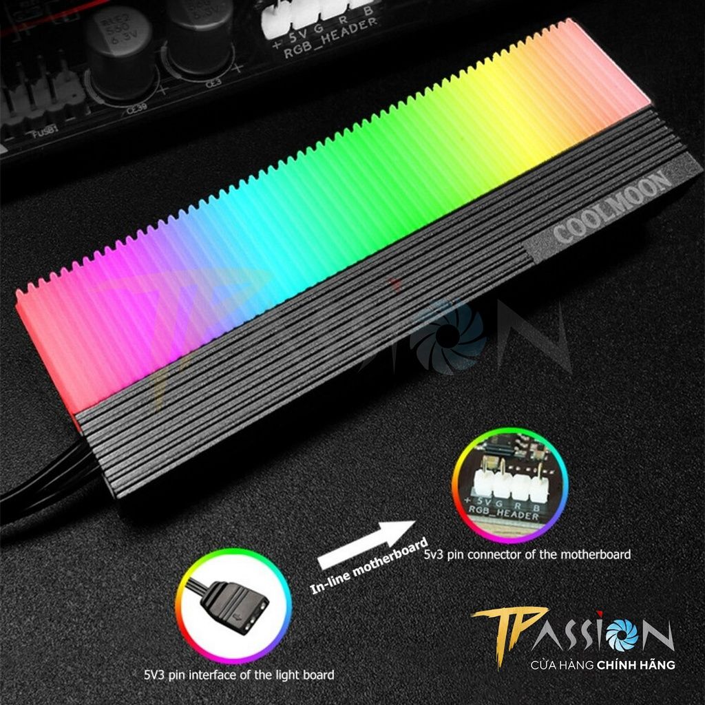 Tản nhiệt ổ cứng SSD M2 Coolmoon CM-M73S LED ARGB 5V