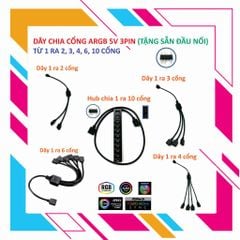 Dây chia, Hub chia cổng LED ARGB 3 Pin 5V ra nhiều cổng, chuyển cổng VDG