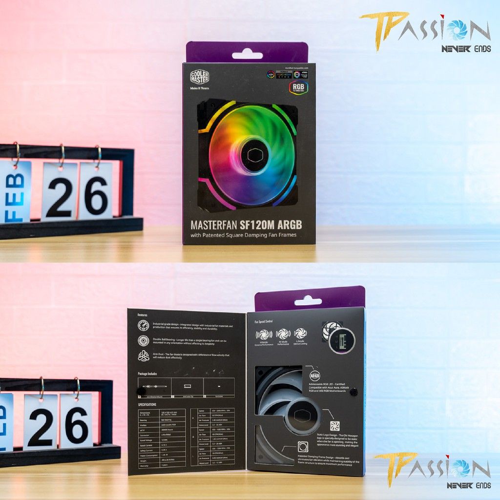 Quạt tản nhiệt Cooler Master Masterfan SF120M ARGB
