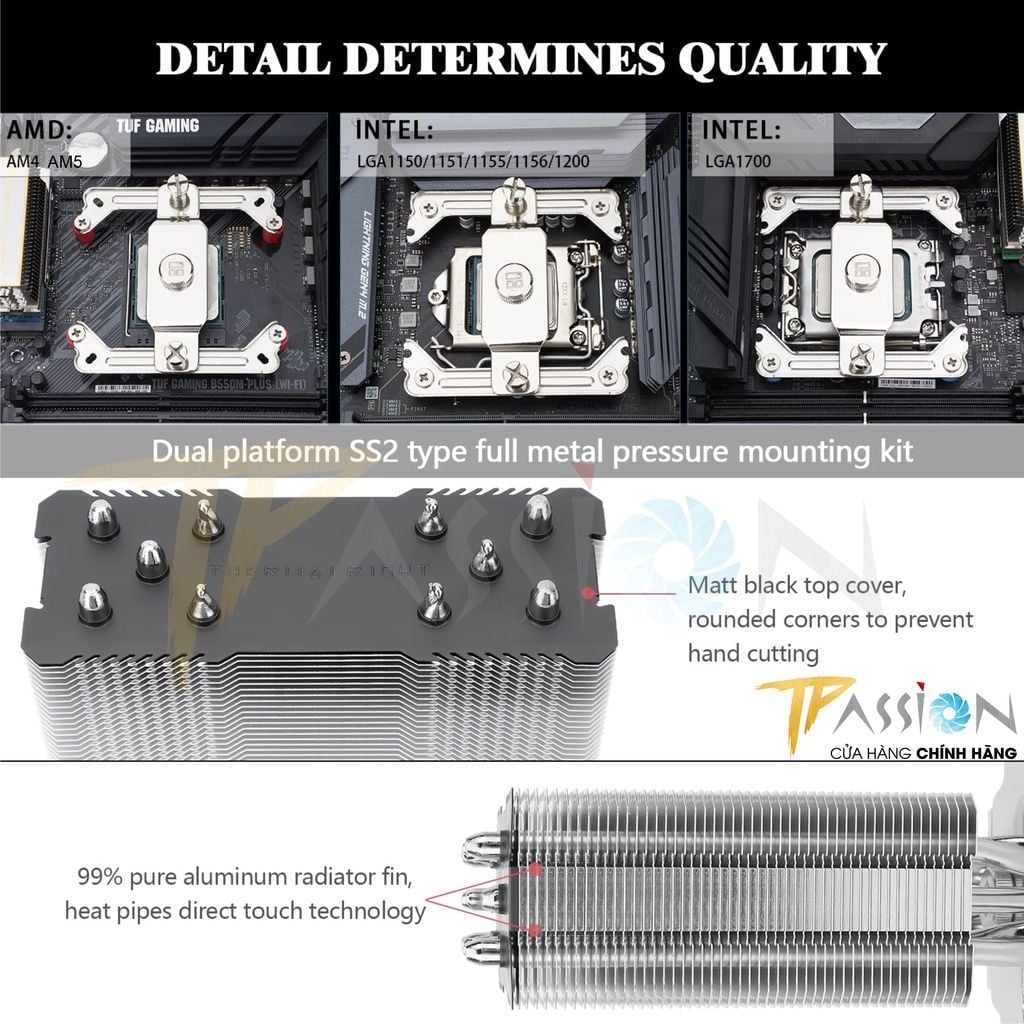 Tản nhiệt khí CPU Thermalright Assassin King 120 SE Đen | Trắng LED ARGB | AK120SE