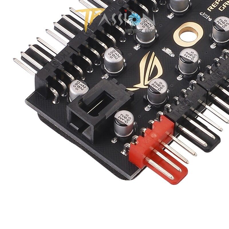 HUB ROG chia 10 cổng Fan Case 4 pin PWM có nguồn phụ SATA | MOLEX