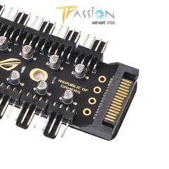 HUB ROG chia 10 cổng Fan Case 4 pin PWM có nguồn phụ SATA | MOLEX