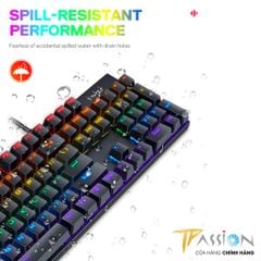 Bàn phím cơ Gaming LED RGB T-WOLF T17 Black - Chính Hãng, Keyboard 104 Key, Blue Switch, 20 Chế Độ LED Rainbow ARGB