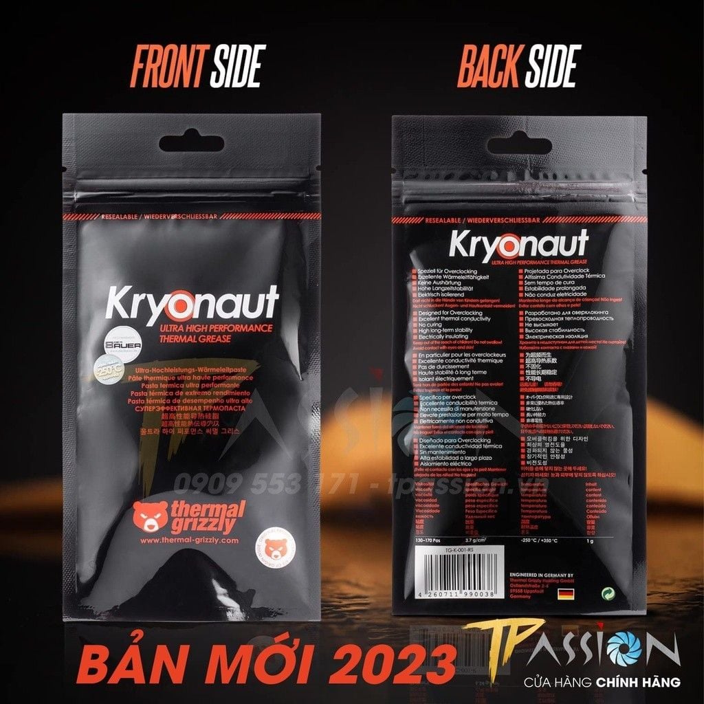 Keo tản nhiệt Thermal Grizzly Kryonaut - Hàng Đức - Có Serial QR check chính hãng | KEO GẤU