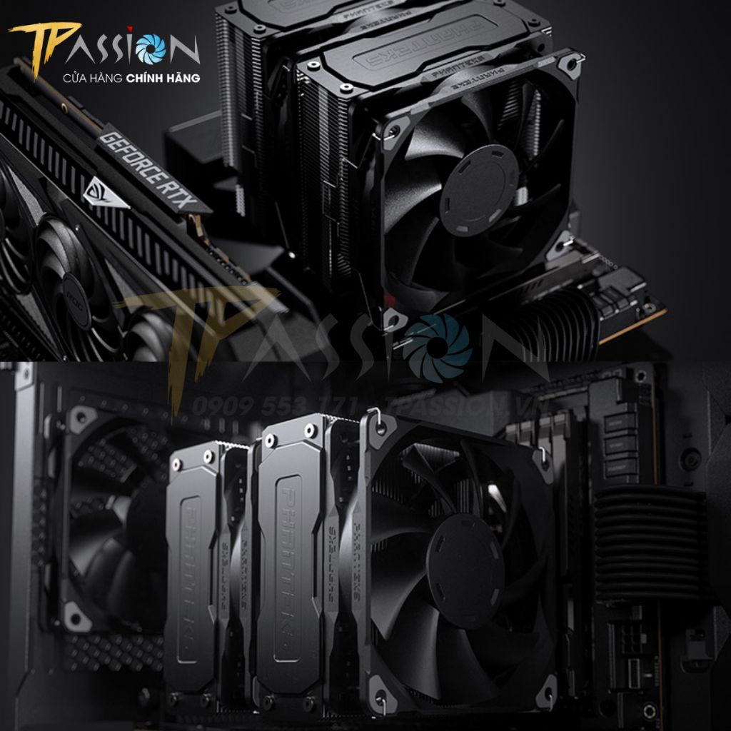 Tản nhiệt CPU Phanteks Polar T6 - 120 Black / White LED ARGB 5V - Chính hãng, TDP 280W, 6 ống đồng, sk 1700