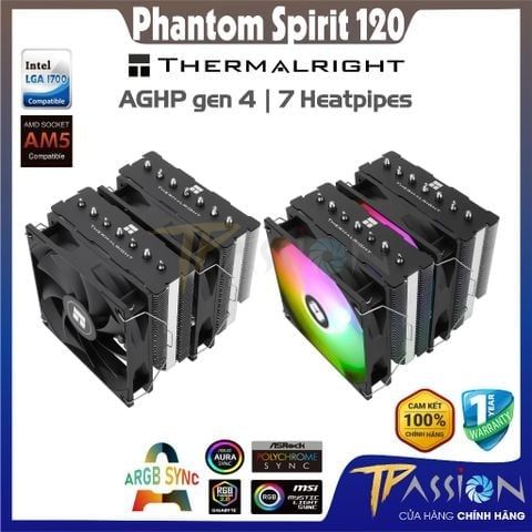 Tản nhiệt khí CPU Thermalright Phantom Spirit 120 – CPU Air Cooler | PS120 ĐEN - BẢN FULL