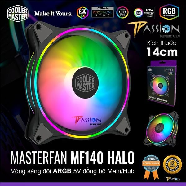 Quạt Fan Case 14cm Cooler Master MASTERFAN MF140 HALO LED ARGB Gen 2