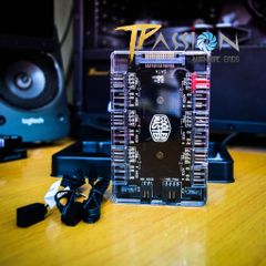 HUB CoolerMaster MasterFan ARGB AND PWM - Chia kết hợp 6 cổng ARGB và 6 nguồn fan, nguồn Sata, nam châm hít, sync main