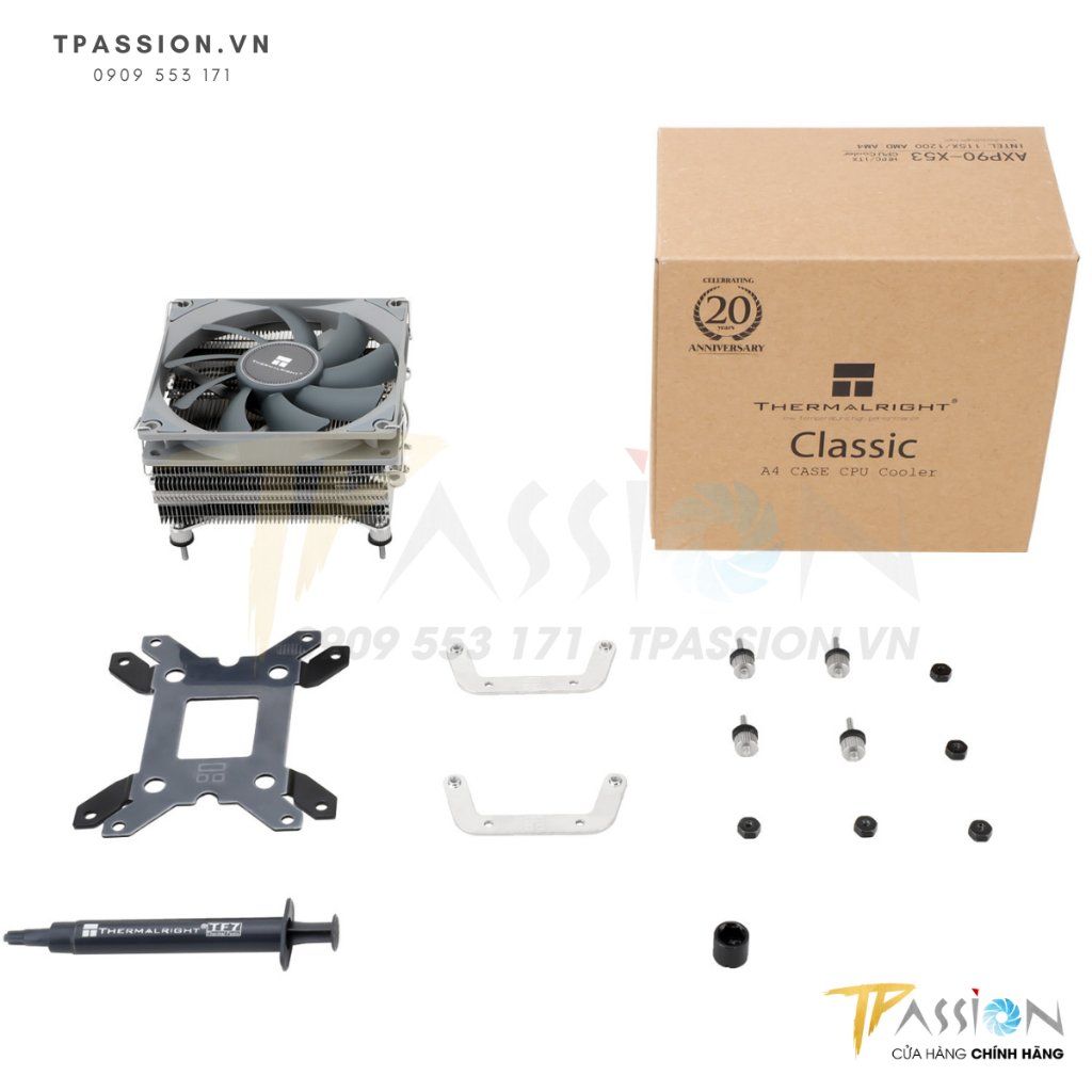 Tản nhiệt khí CPU Thermalright AXP90 - X53 BLACK / GREY - Chính hãng, topdown, PWM, ITX, mITX, HTPC