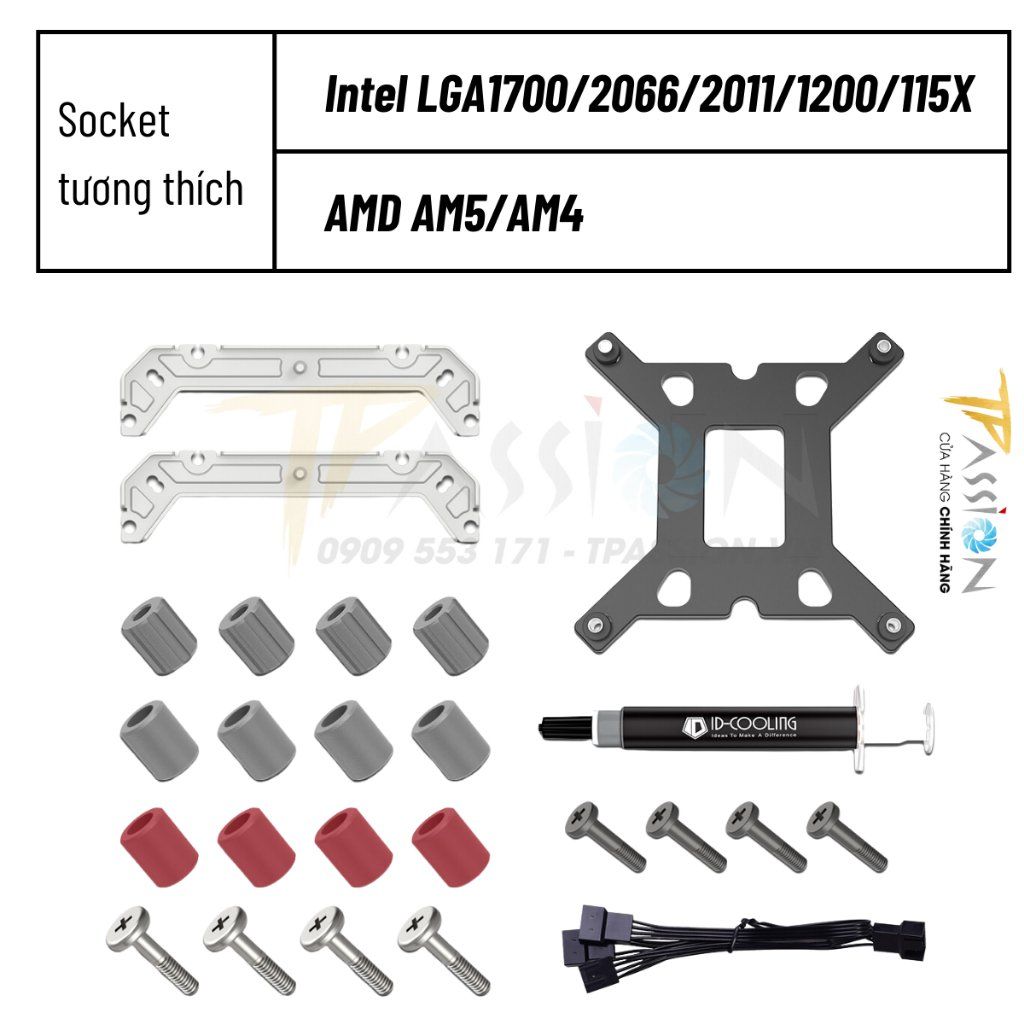Tản nhiệt CPU ID-Cooling SE-55 BLACK / SNOW WHITE LED ARGB