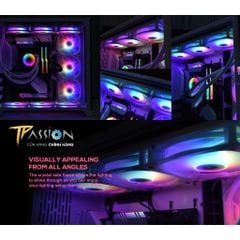 Quạt Fan Case 12cm ID-Cooling Crystal 120 White CT-12025 LED ARGB  - Chính hãng, tản nhiệt trong suốt, PWM 5V Rainbow