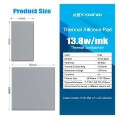 Miếng dán tản nhiệt SNOWMAN Thermal Pad 16.8W/mk | MDTN
