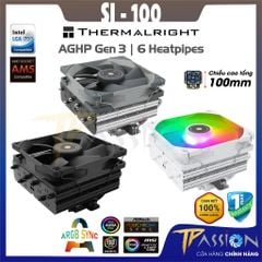Tản nhiệt khí CPU Thermalright SI-100 AGHP Gen 3 BLACK / WHITE LED ARGB - Chính hãng, SI100 Sl 100 ITX, mITX, HTPC, 1700