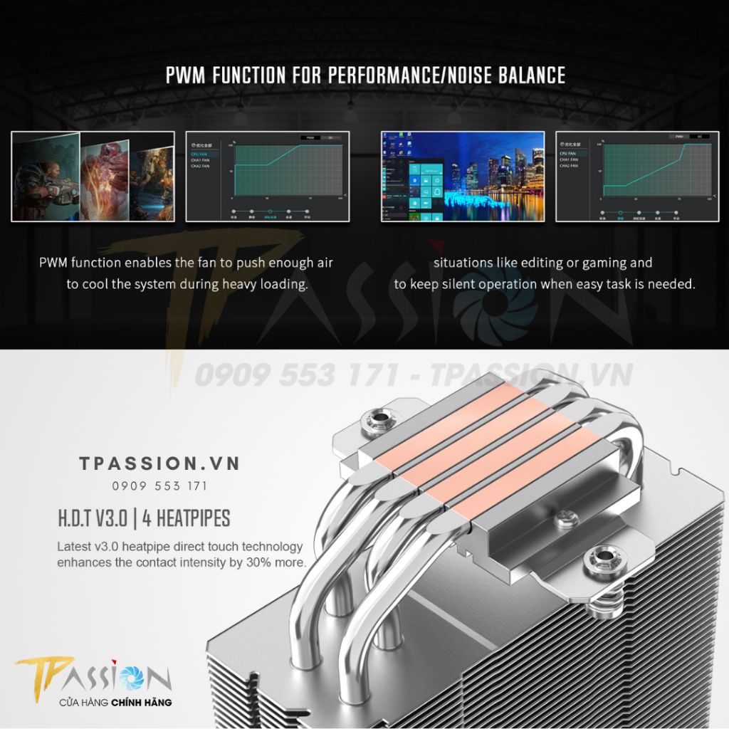 Tản nhiệt khí CPU ID-Cooling SE-214-XT PRO KHÔNG LED - Chính hãng, SE214 XT, socket 1700, 2011, 2066