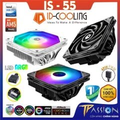 Tản nhiệt khí CPU ID-Cooling IS-55 BLACK | WHITE LED ARGB - Chính hãng, Slim fan, ITX, mITX, HTPC, hỗ trợ LGA1700