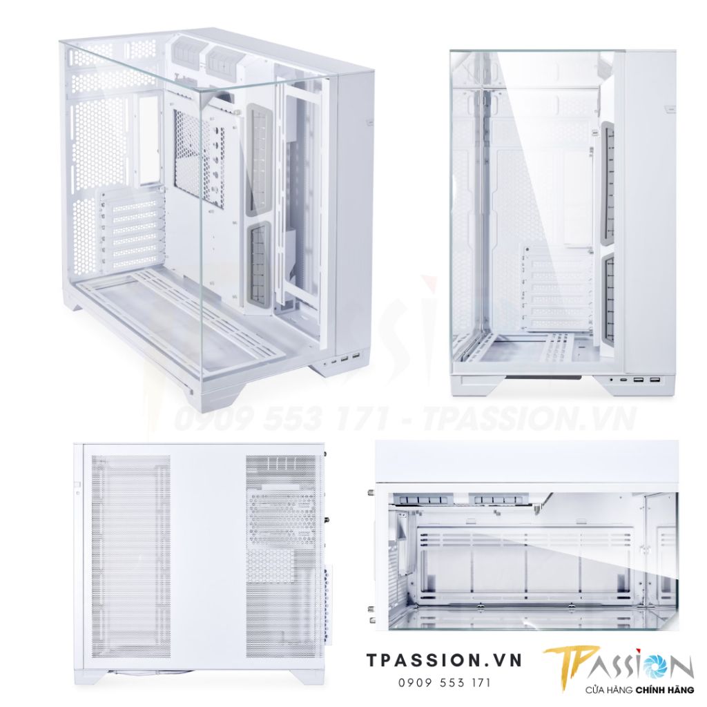 Vỏ case máy tính Lian Li O11 VISION Black / White / Chrome - Case gương paranoma trong suốt - Chính hãng