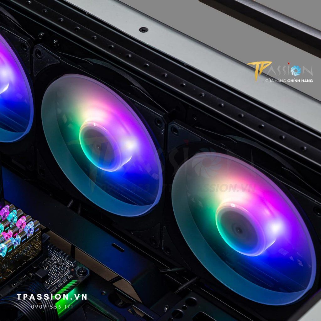 Quạt Fan Case 14cm Cooler Master MOBIUS 140P ARGB - Chính hãng, tản nhiệt tốc 1900RPM, PWM, LED 5V Rainbow Sync