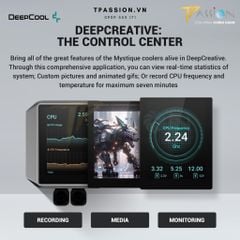 Tản nhiệt nước AIO CPU DEEPCOOL MYSTIQUE 240 | 360 MÀN HÌNH LCD - bơm LED ARGB 5V