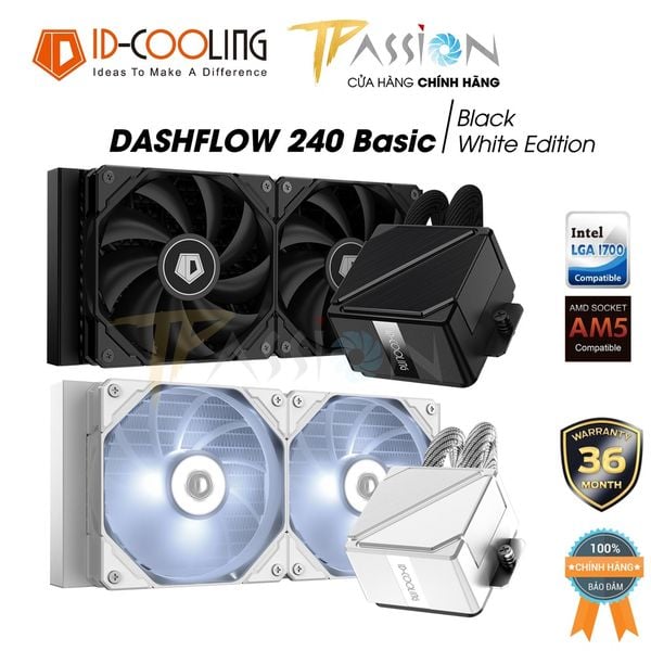 Tản nhiệt nước CPU AIO ID-COOLING DASHFLOW 240 BASIC | WHITE (Fan LED trắng)