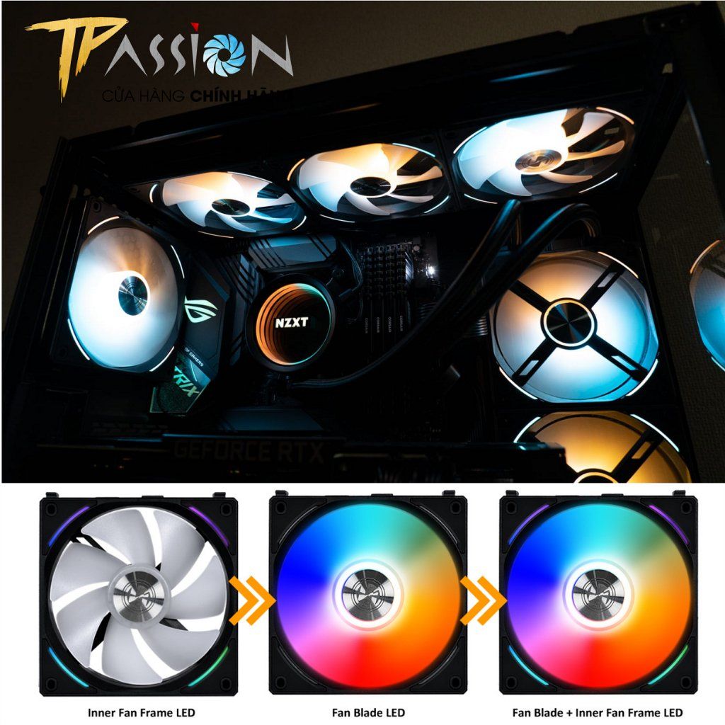 Quạt tản nhiệt LIAN LI UNI FAN AL120 | AL140 LED ARGB 5V - Fan ghép nối không dây, Tốc 1900RPM, PWM, fan case 12cm, 14c