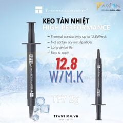 Keo tản nhiệt 12.8W/mK THERMALRIGHT TF7 - Chính hãng, dẫn nhiệt khủng, không dẫn điện, bền bỉ