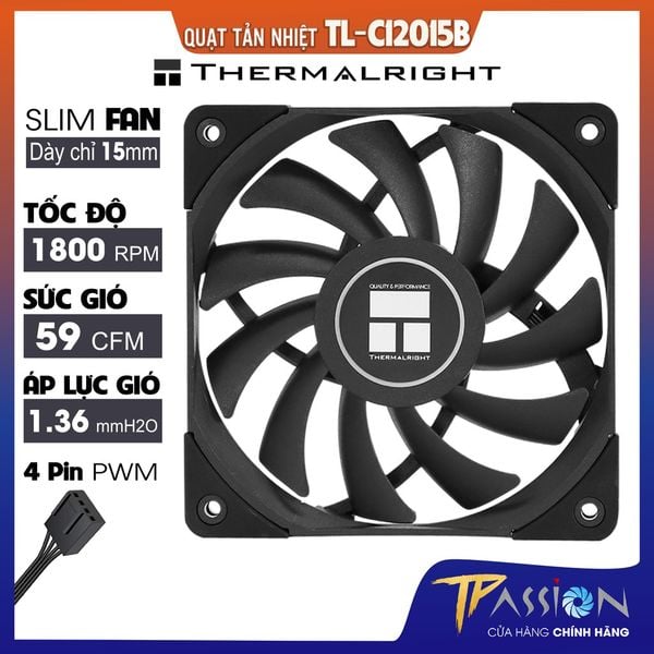 Quạt Fan Case 12cm ThermalRight TL-C12015B PWM Slim Fan