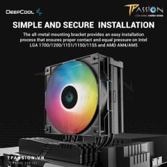 Tản nhiệt khí CPU DEEPCOOL AG400 DIGITAL / AG400 BK WH DIGITAL LED ARGB - Hiển thị nhiệt độ - Chính hãng, 4 ống đồng