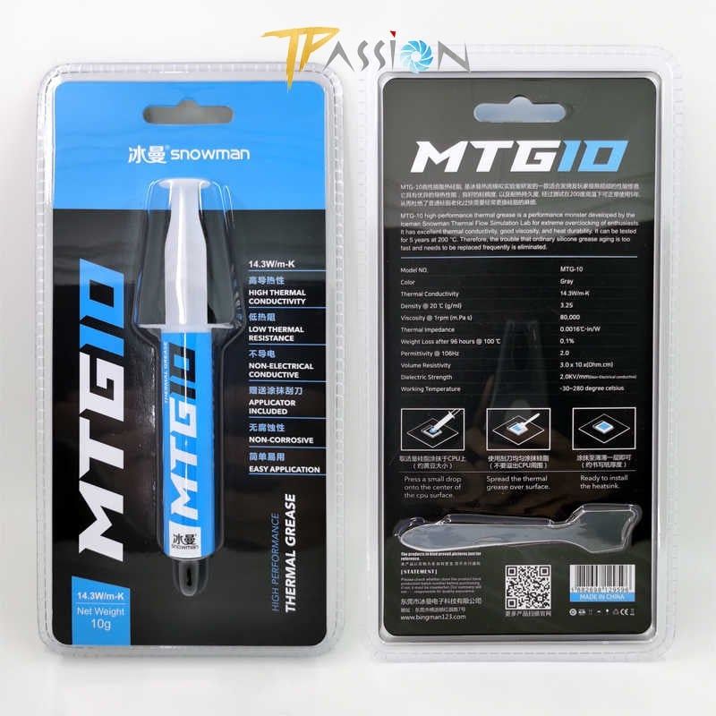Keo tản nhiệt Snowman MTG5 (5g) | MTG10 (10g) | MTG2 (25g) hiệu suất 14.3W/mK
