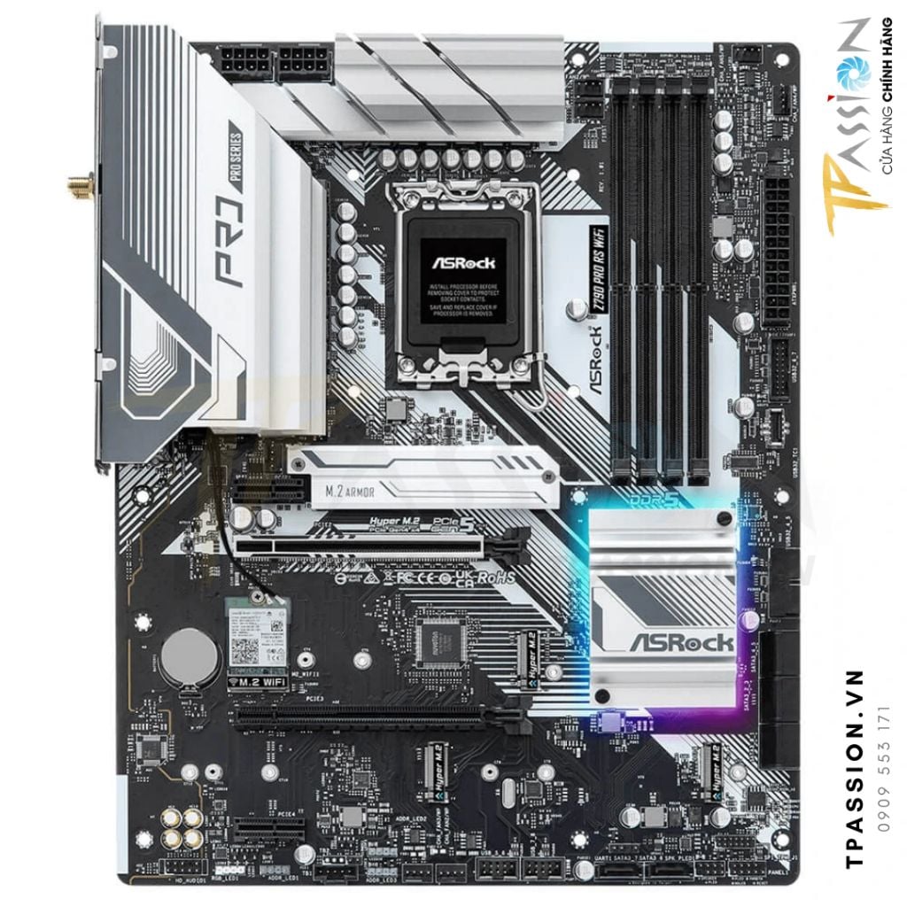 Bo mạch chủ ASROCK Z790 PRO RS D5 WIFI DDR5 PCIe 5.0 - Chính hãng (Mainboard  WIFI 6E / LGA1700 / ATX / 4XDDR5 )