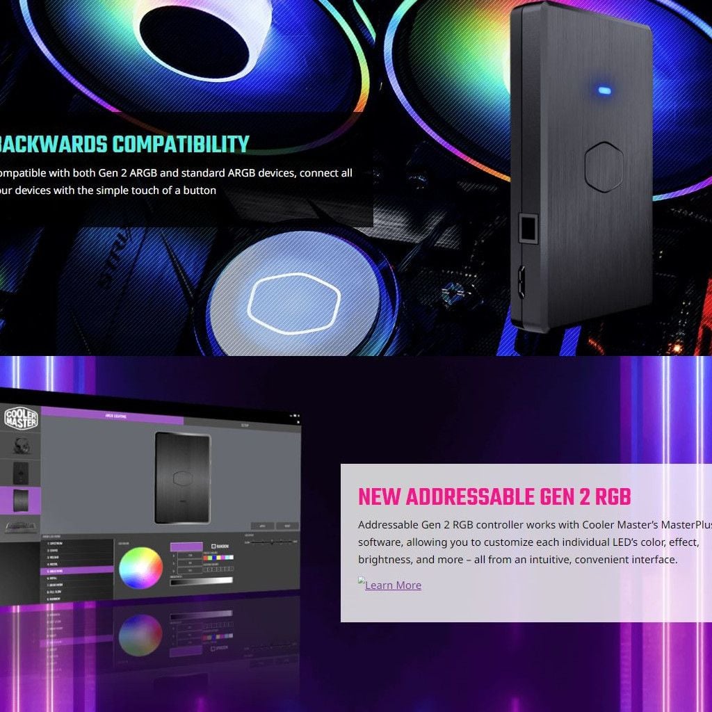 Bộ Hub điều khiển LED Cooler Master LED Controller A1 ARGB Gen 2 - Chính hãng, dùng APP phần mềm