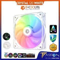Quạt Fan Case 12cm ID-Cooling Crystal 120 White CT-12025 LED ARGB  - Chính hãng, tản nhiệt trong suốt, PWM 5V Rainbow