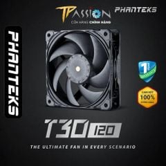 Quạt fan case 12CM PHANTEKS T30 - 120 3000RPM PWM - Chính hãng, Quạt tản nhiệt 4 Pin điều tốc, quay êm
