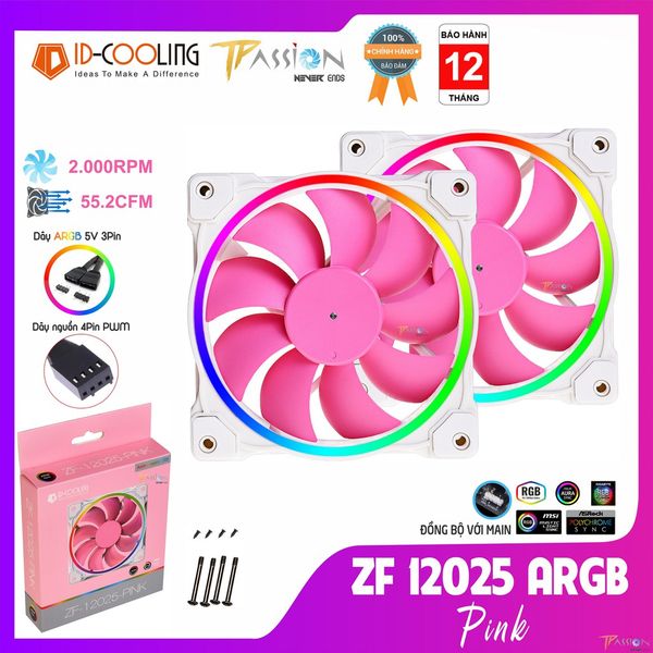 Quạt Fan Case 12cm ID-Cooling ZF-12025-PINK LED ARGB