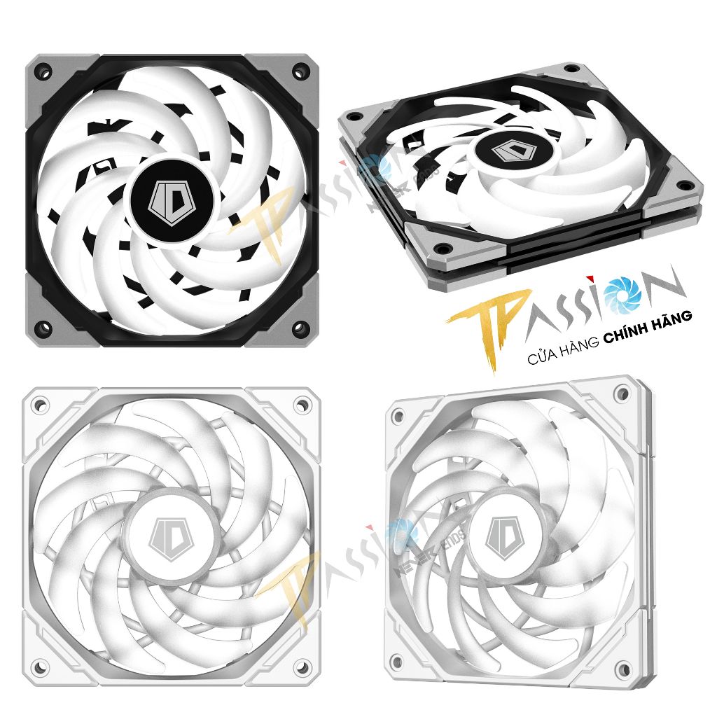 Quạt tản nhiệt fan case 12cm ID-Cooling NO-12015-XT ARGB | Trắng - Slim fan 15mm, tốc 2000rpm, điều tốc PWM, sync LED 5V