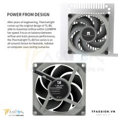 Quạt fan case 8cm THERMALRIGHT TL - B8 PWM - Chính hãng, sức gió tốt 2200rpm, hiệu năng tản nhiệt tốt, bền bỉ