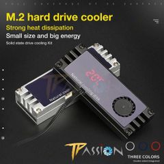 Tản nhiệt ổ cứng SSD M2 GLOTREND HF-01 Màn hình OLED hiển thị nhiệt độ tích hợp quạt tản nhiệt