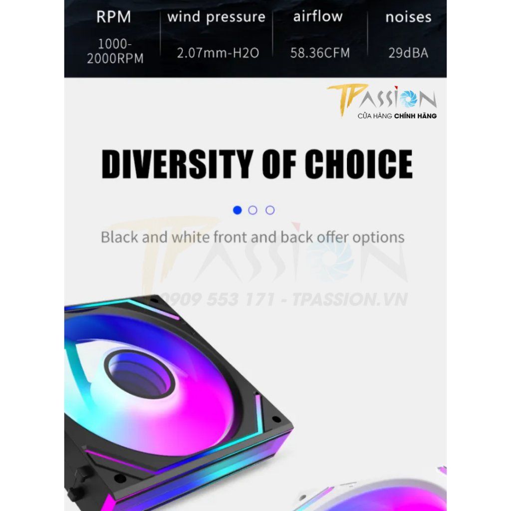 Quạt tản nhiệt 12cm Jungle Leopard Interstellar Block Fan case - Ghép nối, Led ARGB 5V gương vô cực Infinity , PWM