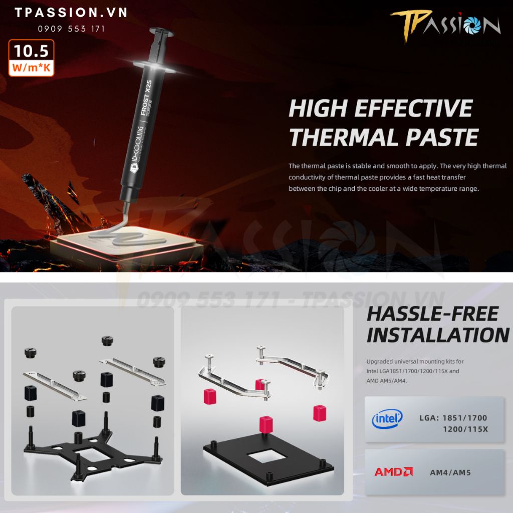 Tản nhiệt khí CPU ID-Cooling FROZN A410 DK BLACK / DW WHITE - Chính hãng BH 36 tháng, 2 quạt HEF, PWM, AM5, 1700, 1851