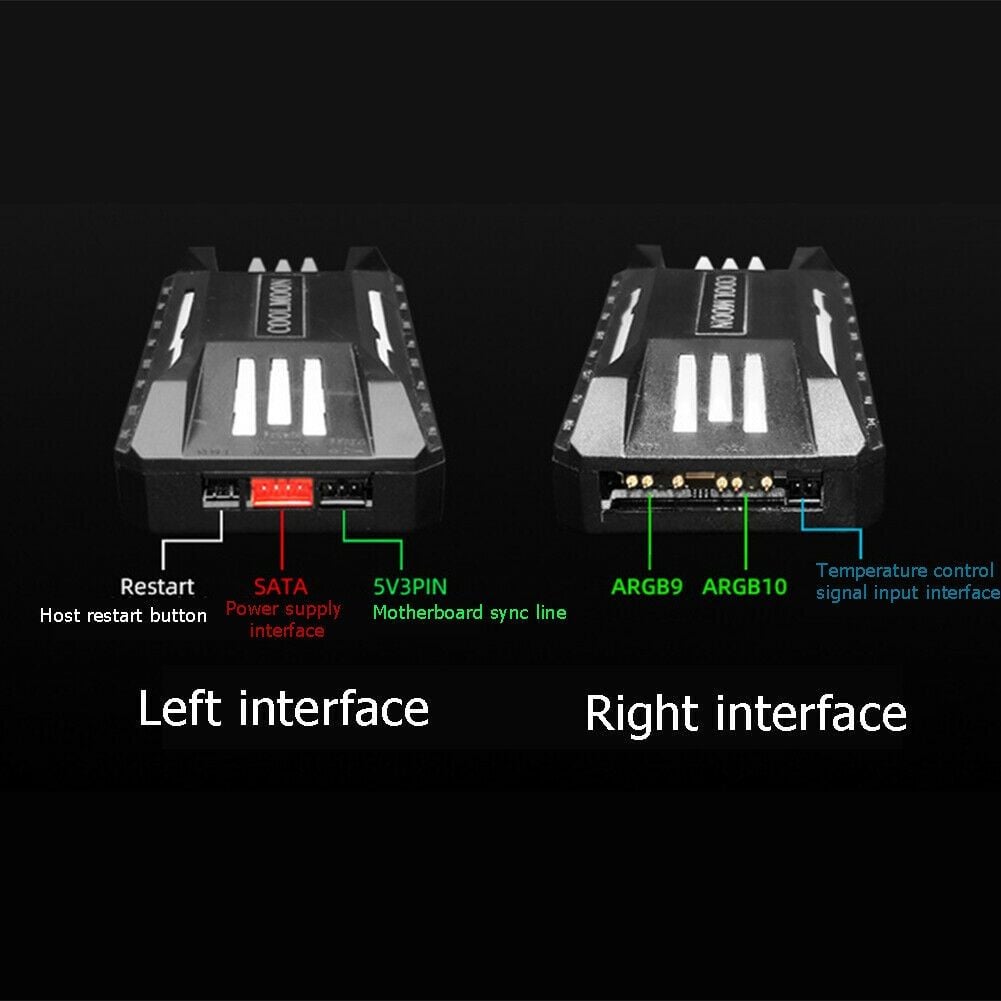 Hub Controller CoolMoon P-ARGB V2 Music, 8 cổng Fan PWM + 10 cổng LED ARGB 3 Pin